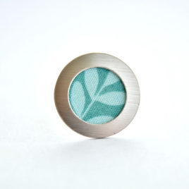 bague tissu feuille turquoise